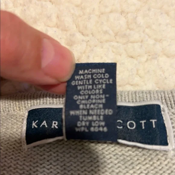 Karen Scott Light Gray Knit Cotton Sweater - Picture 7 of 7